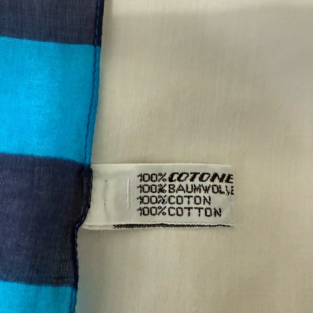 Chanel Striped Blue and Black oversized scarf, 100% cotton - Picture 7 of 9